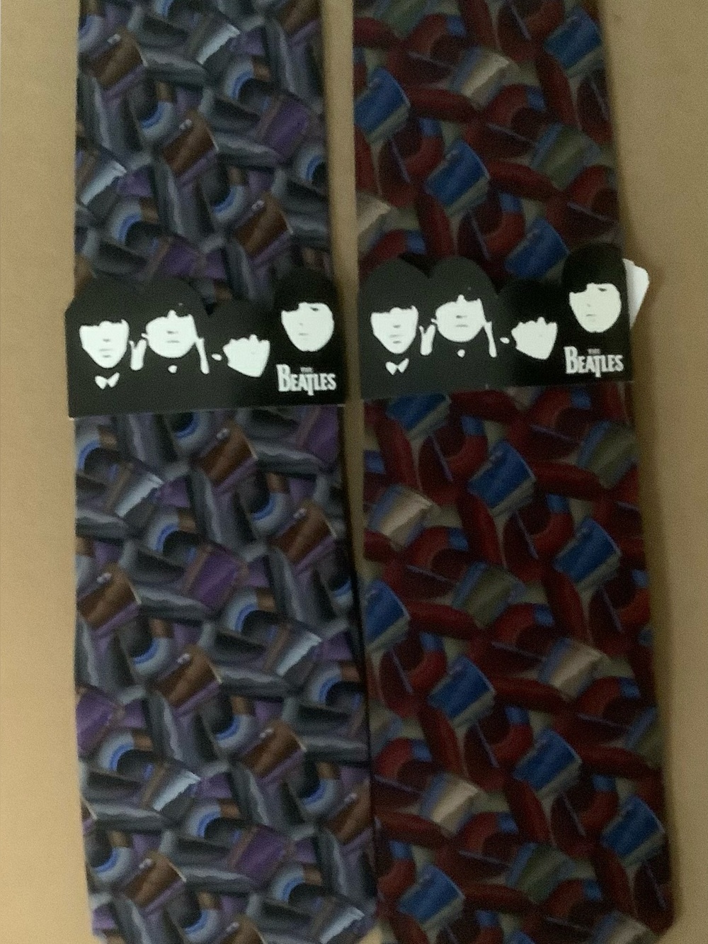The Beatles Patterned Men's Tie - “Paperback Writer”Available in Purple or Red